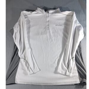 Columbia Men’s XXL Performance Fleece Pullover White & Gray 1/4 Zip Layering Top